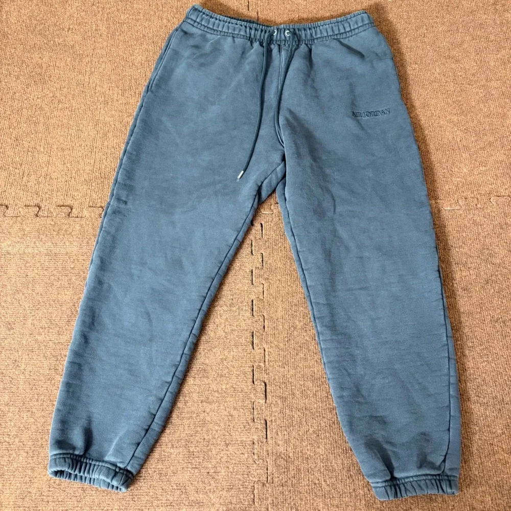 Jordan Wordmark Fleece Sweatpants Mens Large Black‎ Grey Joggers DA9842-491 B+